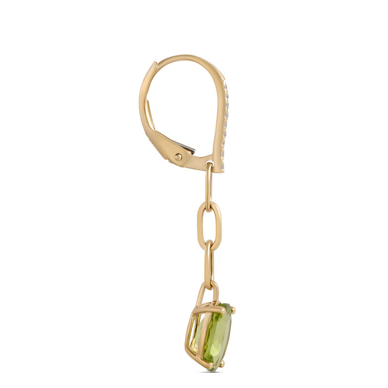 Peridot Dangle Earrings, 14K Yellow Gold image number 1
