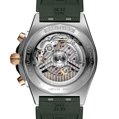 Breitling Chronomat B01 42  Rouleaux Rubber Strap Green Dial, 42mm
