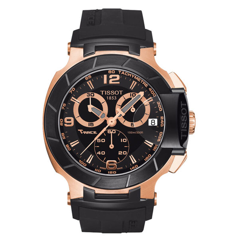 Tissot T-Race Chronograph Black & Rose PVD Quartz Watch, 45.3mm image number 0