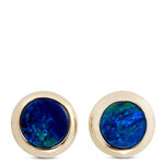 Opal Doublet Bezel Set Earrings 14K