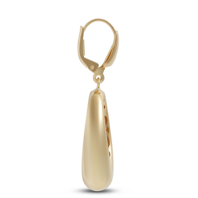 Toscano Satin Oval Drop Earrings, 14K Yellow Gold image number 1