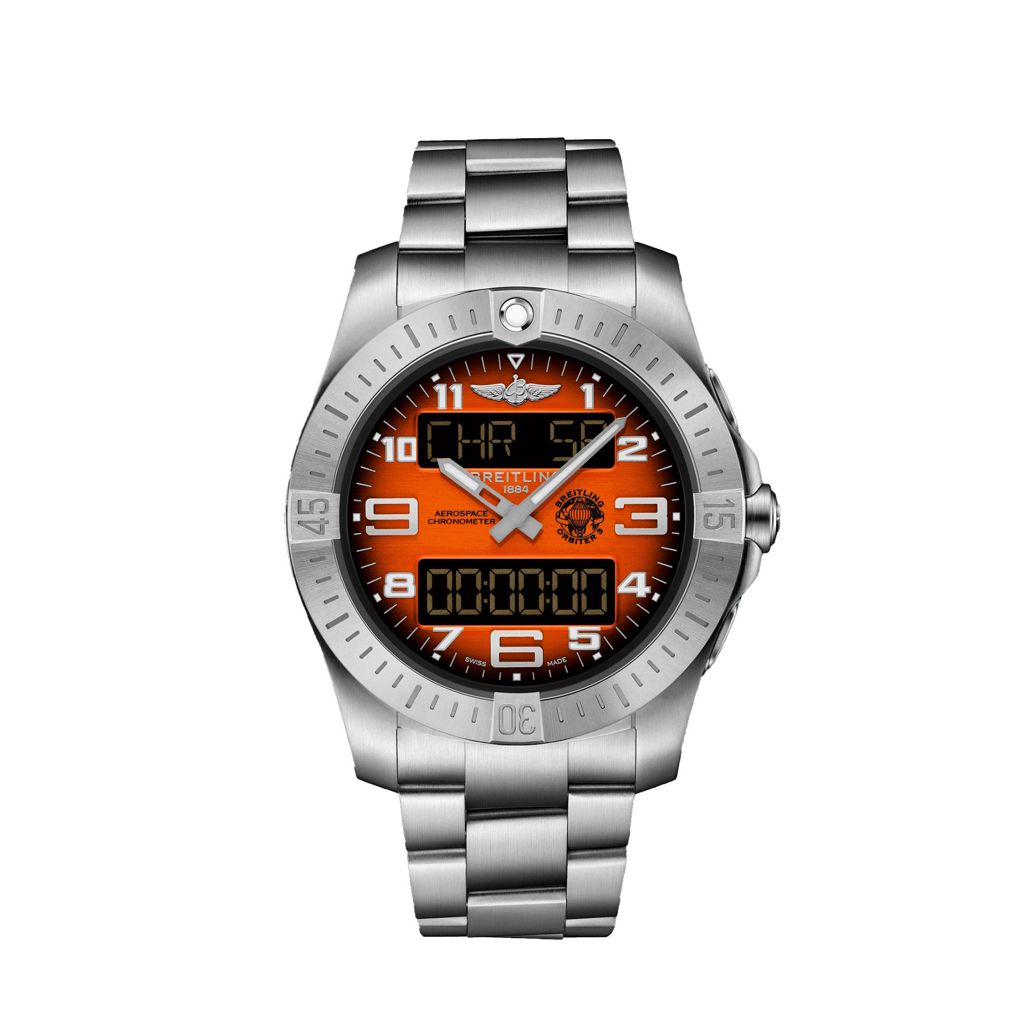 Breitling Aerospace B70 Orbiter Orange Dial Titanium Bracelet
