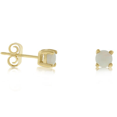 Opal Stud Earrings 14K