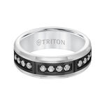 TRITON Stone Comfort Fit Channel Set Diamond Band in Tungsten, 7 mm