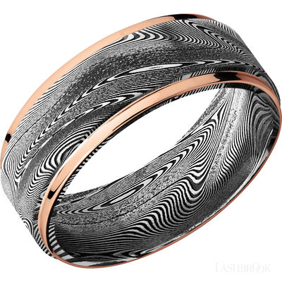 Tightweave with Acid Finish and 14K Rose Gold Inlay