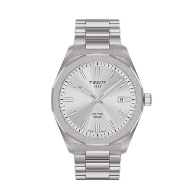 TISSOT PRC 100 Silver Tone Dial Watch, 39mm