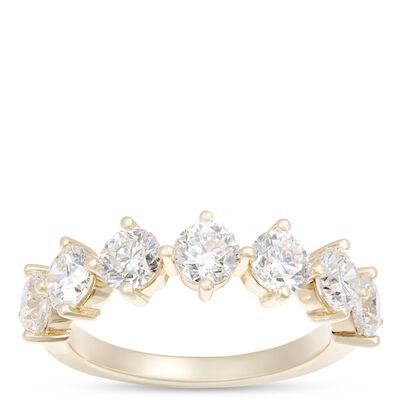Classic Round Diamond Anniversary Band, 2 Total Carat Weight, 18K Yellow Gold