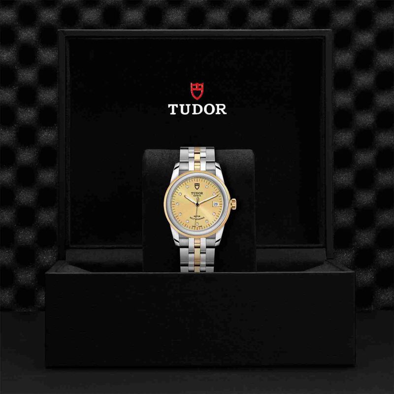 TUDOR Glamour Date Watch Champagne Dial Steel Bracelet, 36mm image number 2