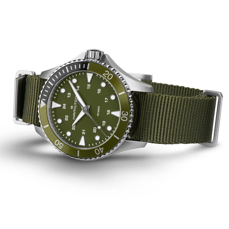 Hamilton Khaki Navy Scuba Quartz Green Dial Watch, 37mm image number 1