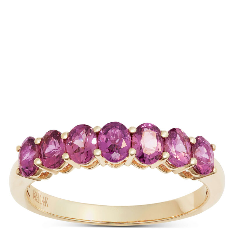 7 Oval Purple Garnet Ring, 14K Yellow Gold image number 1