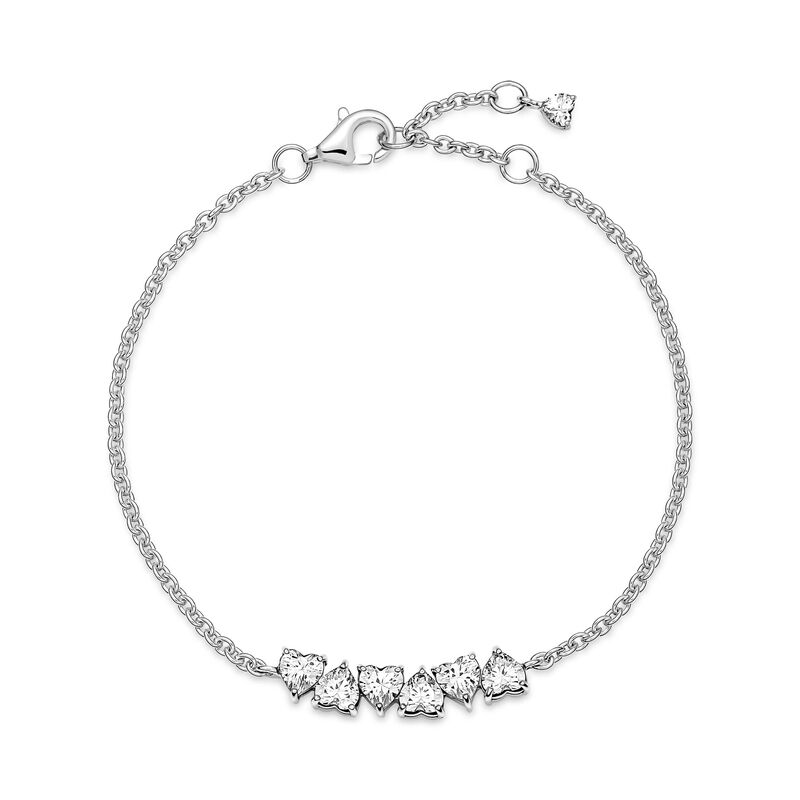 Pandora Sparkling Endless Hearts Chain Bracelet image number 2