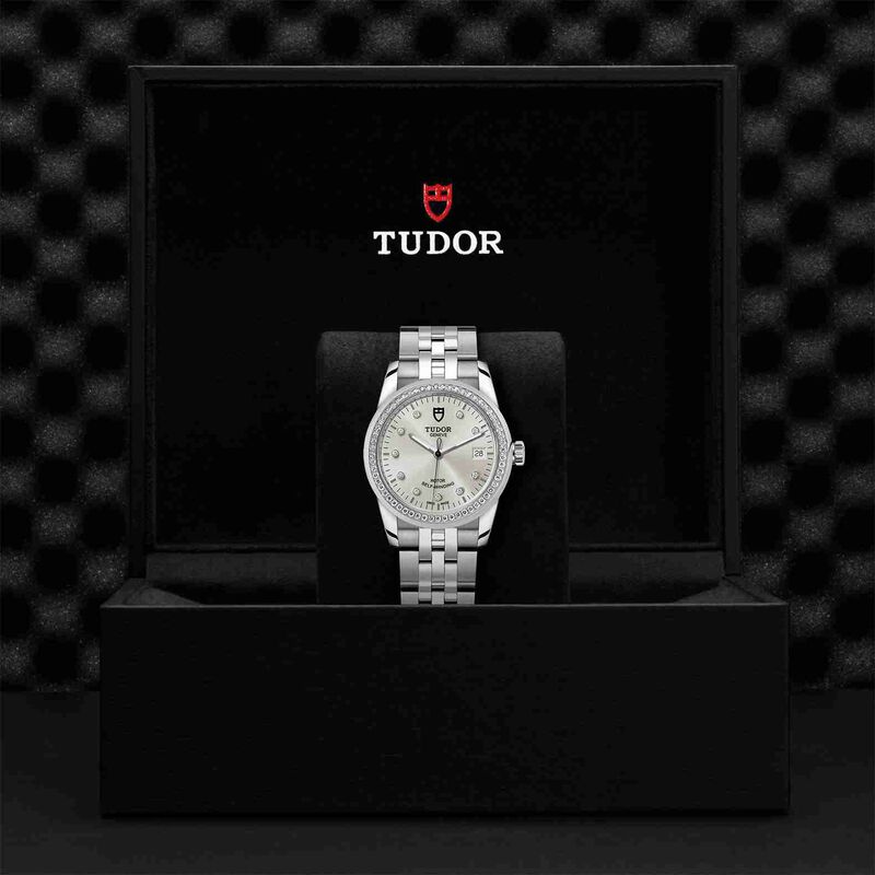 TUDOR Glamour Date Watch Silver Dial Steel Bracelet, 36mm image number 2