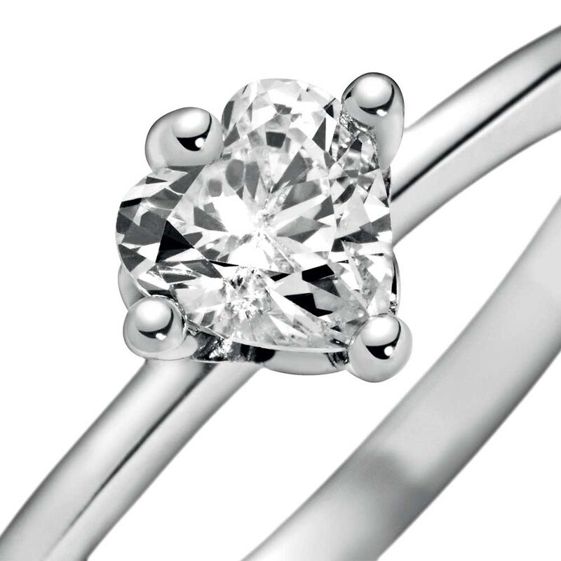 Pandora Clear Heart Solitaire CZ Ring image number 2