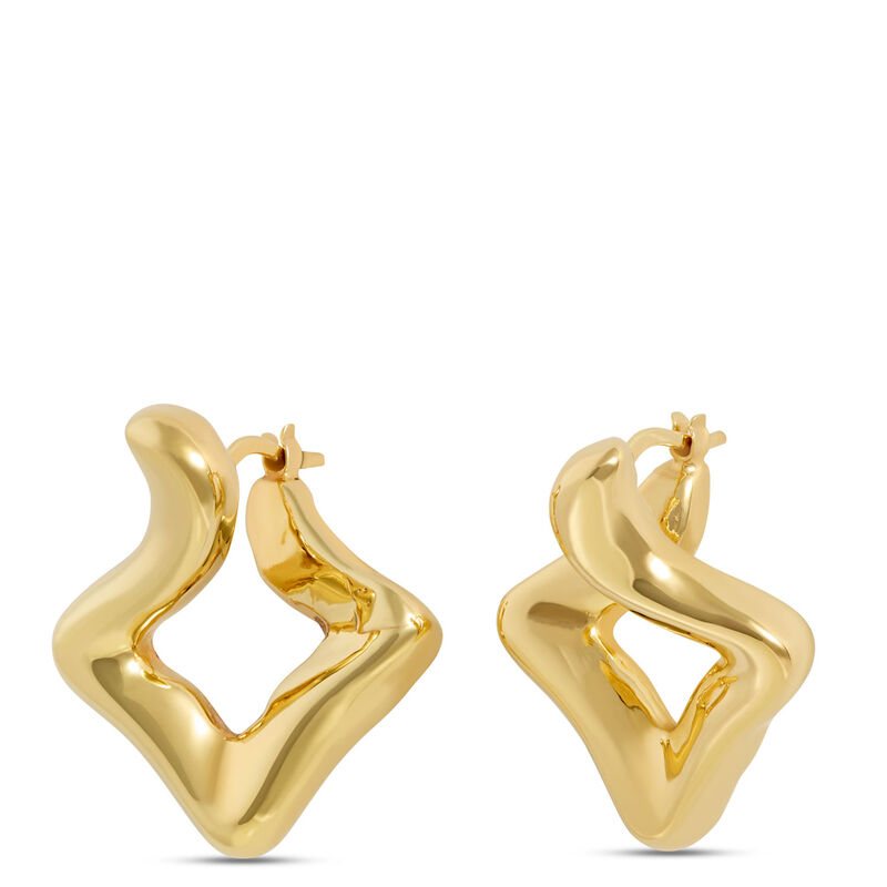 Toscano Front to Back Geo Shaped Hoops, 14K Yellow Gold image number 1