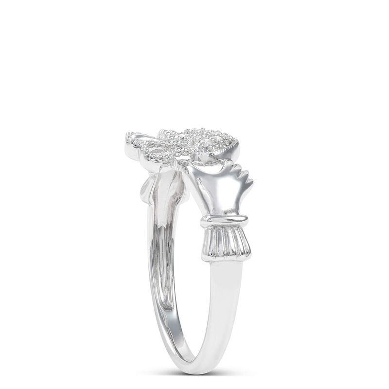 Claddagh Diamond Ring 14K image number 1