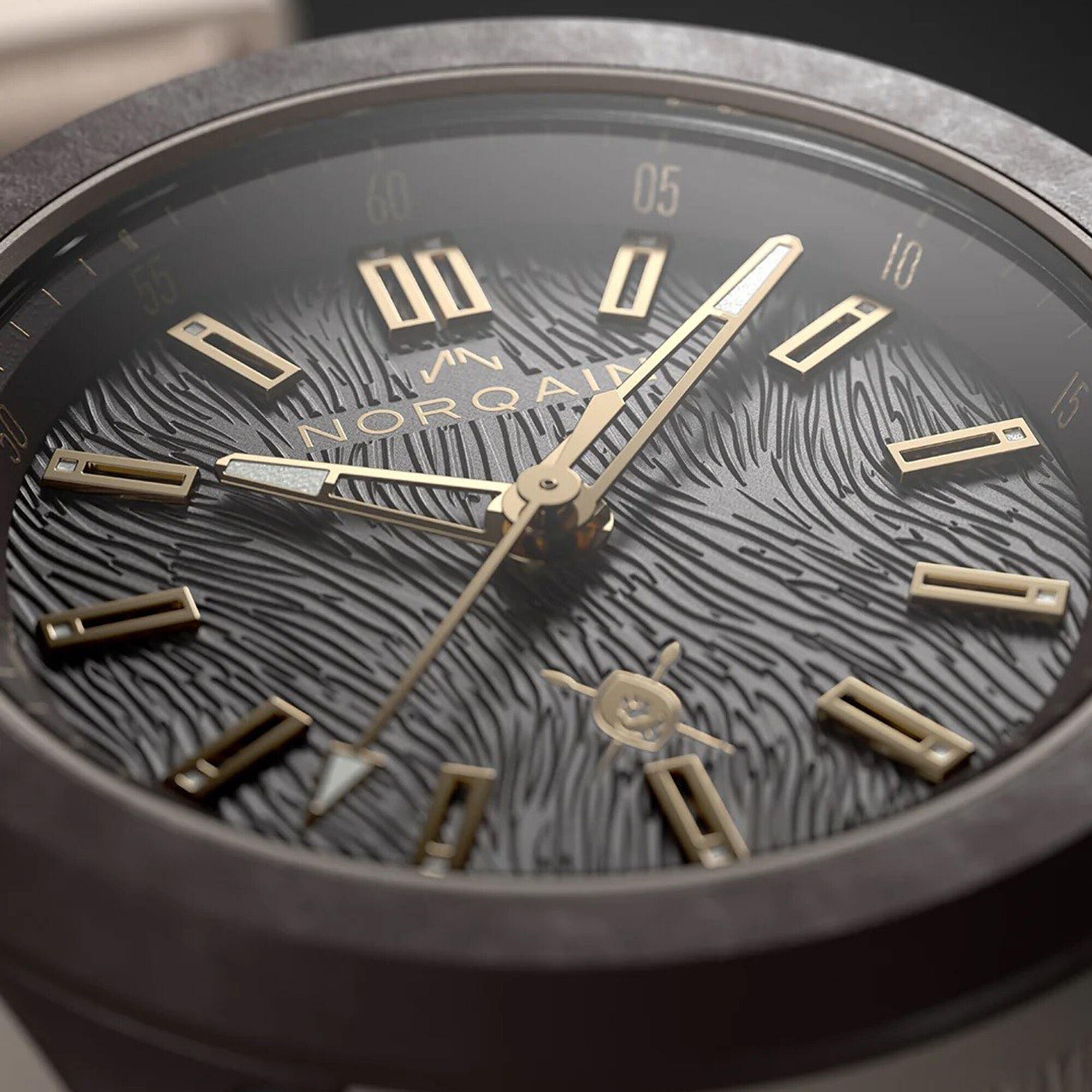 NORQAIN Wild One Hakuna Mipaka Brown Dial Sand Color Rubber Strap