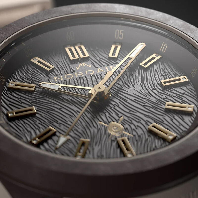 NORQAIN Wild One Hakuna Mipaka Brown Dial Sand Color Rubber Strap Pin Buckle Watch, 42mm image number 2