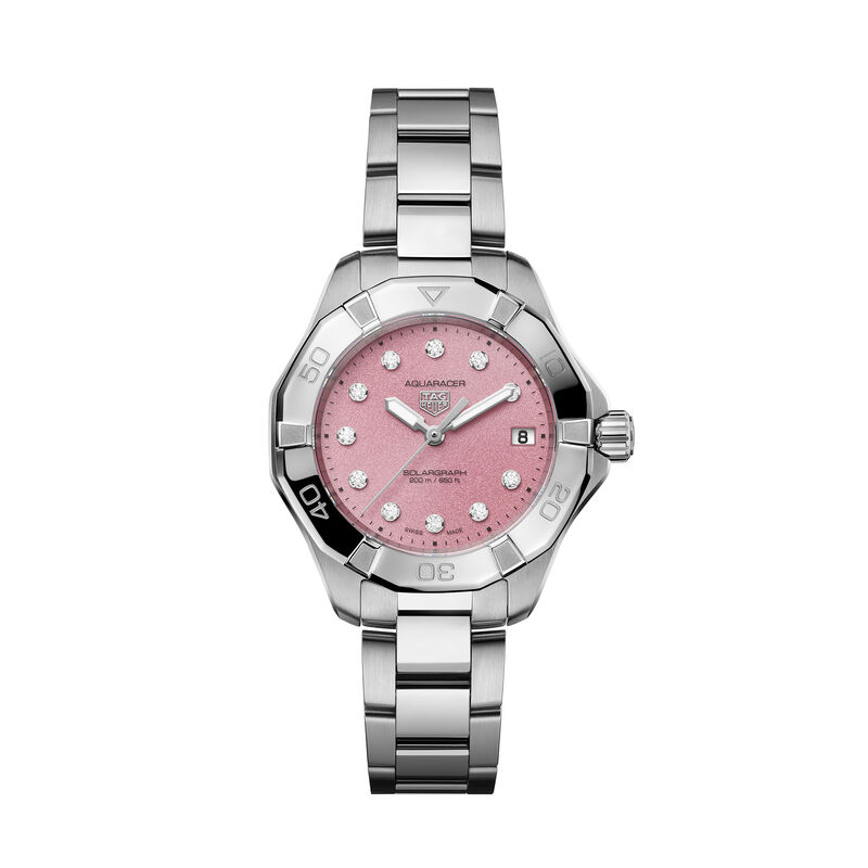 TAG Heuer Aquaracer Professional 200 Solargraph Pink Dial Watch, 34mm image number 0
