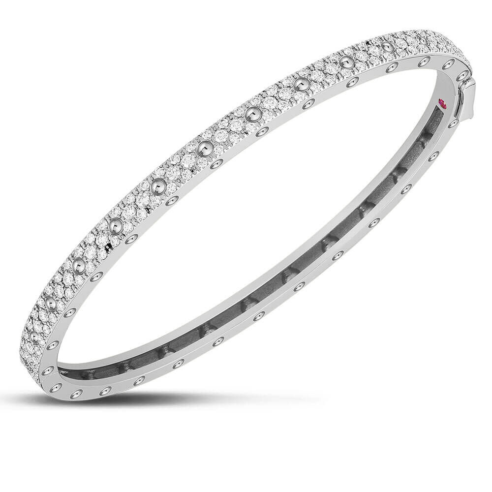 Roberto Coin Symphony Pois Moi Diamond Oval Bangle 18K 7772068AWBAX