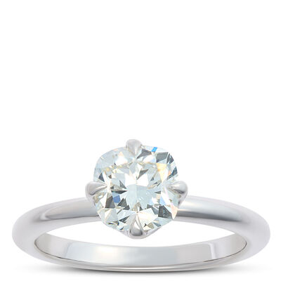 Classic Signature Diamond Engagement Ring, 1.5 Total Weight, 18K White Gold