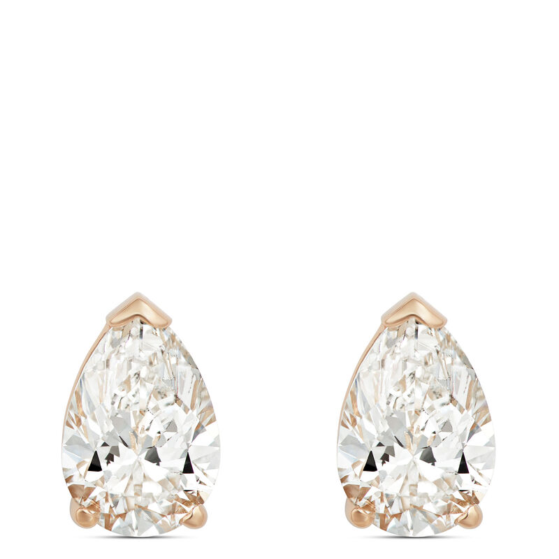 Pear Shape Diamond Stud Earrings, 14K Yellow Gold image number 0