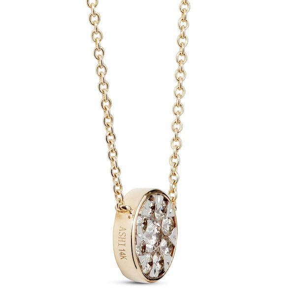 Cluster Diamond Pendant Necklace, 14K Two-Tone Gold