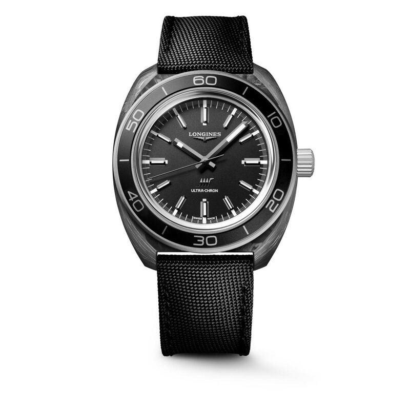 Longines Ultra Chron Carbon Black Dial Watch, 43mm image number 0