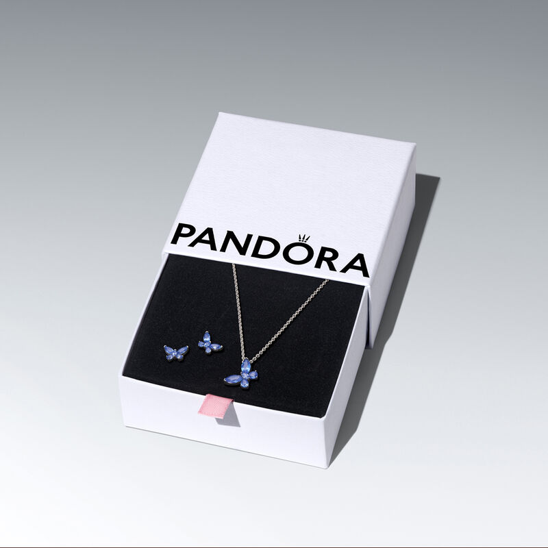 Pandora Sparkling Blue Butterfly Jewelry Gift Set image number 1
