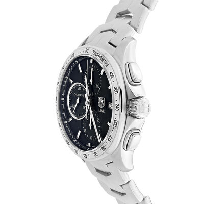 Pre-Owned TAG Heuer Link Black Dial Chronograph Watch, 43mm