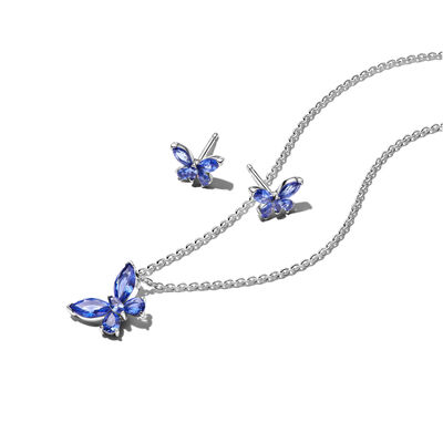 Pandora Sparkling Blue Butterfly Jewelry Gift Set