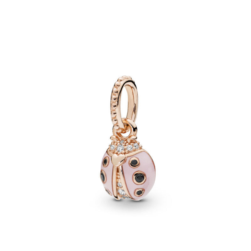 Pandora Lucky Pink Ladybird Enamel, Crystal & CZ Pendant image number 1