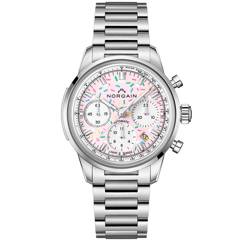 NORQAIN Freedom Chrono Enjoy Life "Sprinkles" Pink Dial Watch, 40mm image number 0