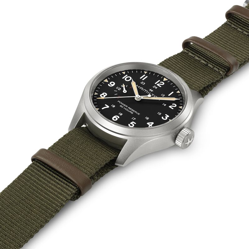 Hamilton Khaki Field Mechanical Power Reserve White Dial Watch, 40mm image number 3
