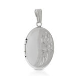 Hand Engraved Oval Locket in Sterling Silver