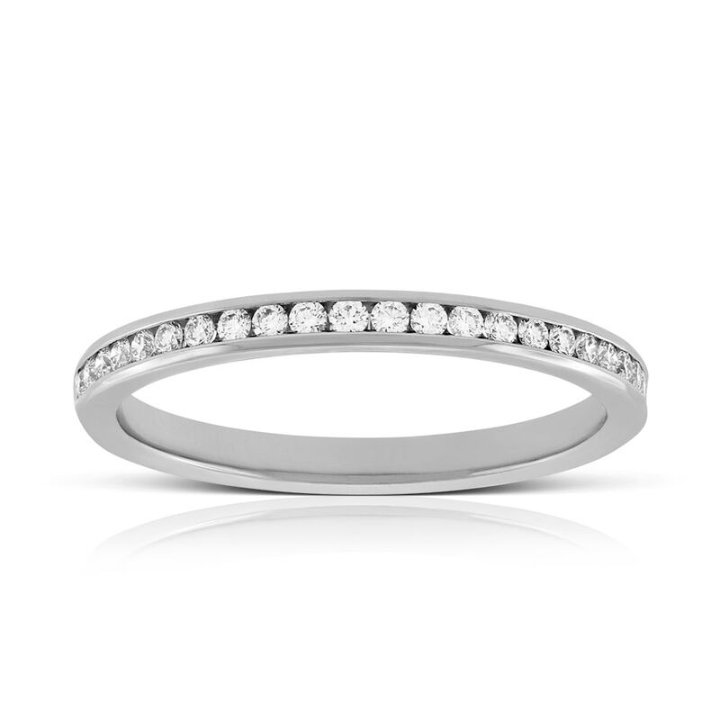 Channel Set Diamond Ring in Platinum, 1/4 ctw.