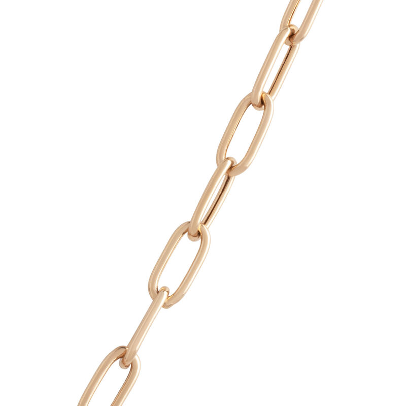 Rose Gold Toscano Oval Paperclip Chain Necklace 14K, 20" image number 1