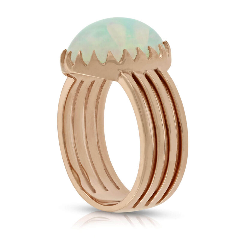 Rose Gold Opal Ring 14K image number 3