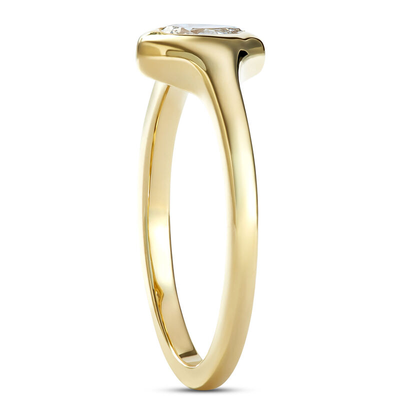Pear Shaped Diamond Ring, 1/4 Carat Weight, 14K Yellow Gold image number 1