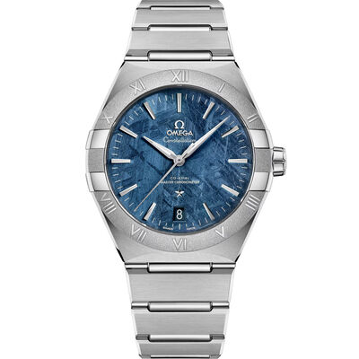 OMEGA Constellation Steel on Steel Blue Dial Watch, 41mm