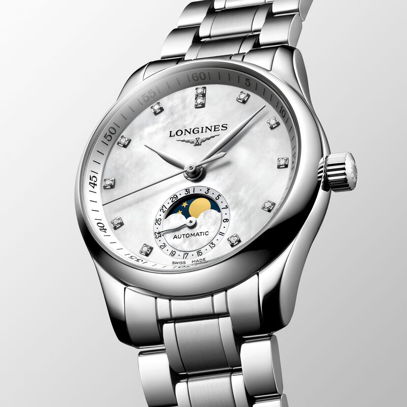 Longines Master Moonphase White Dial Watch, 34mm image number 2
