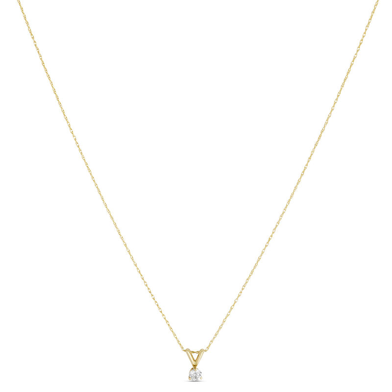 Classic Round Diamond Pendant, ⅕ Carat Total Weight, 14K Yellow Gold image number 0