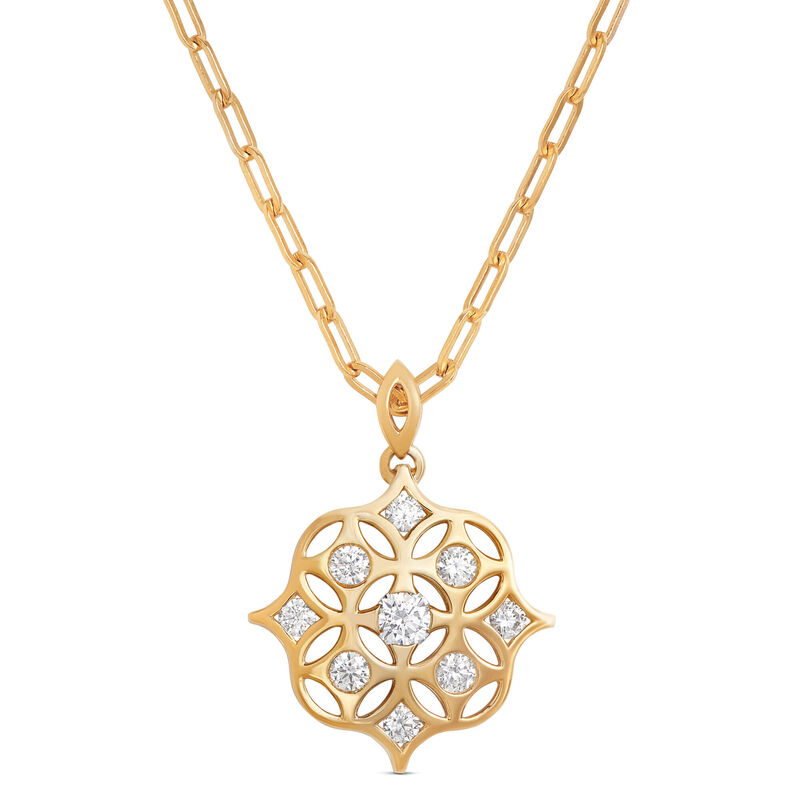 Ben Bridge Signature Diamond Pendant Necklace, 18K Yellow Gold image number 0