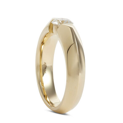 Knife Edge Diamond Ring, 18k Yellow Gold