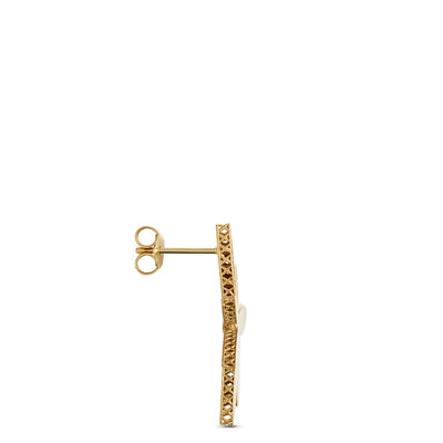 Toscano Marquise Shaped Floral Earrings, 14K Yellow Gold