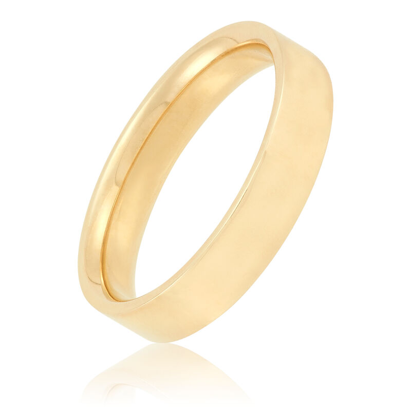 Yellow Gold Polished Pipe Comfort Fit 4mm Band 18K image number 0