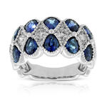 Beaded Twist Sapphire & Diamond Ring 14K