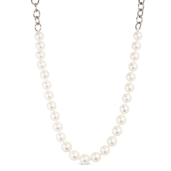 Cultured Freshwater Pearl Necklace in Sterling Silver