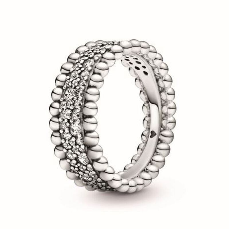 Pandora Purely Pandora Beaded Pav&eacute; CZ Band Ring image number 1
