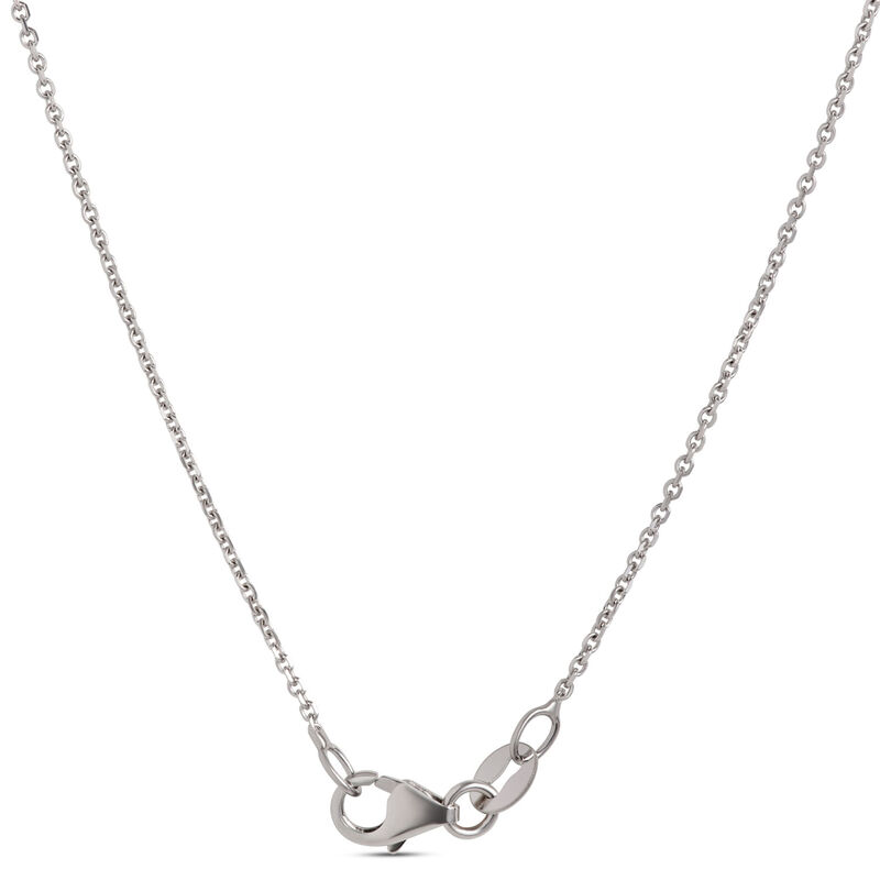 Round Tanzanite Pendant with Diamond Halo, 14K White Gold image number 2