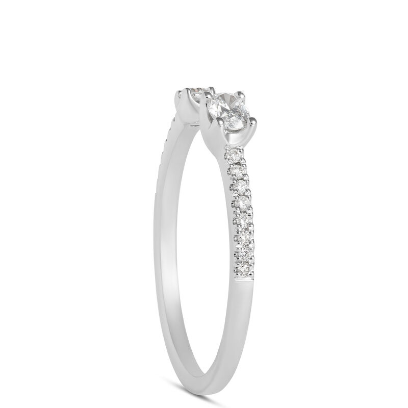 Open Center Oval and Round Diamond Ring, 14K White Gold image number 1